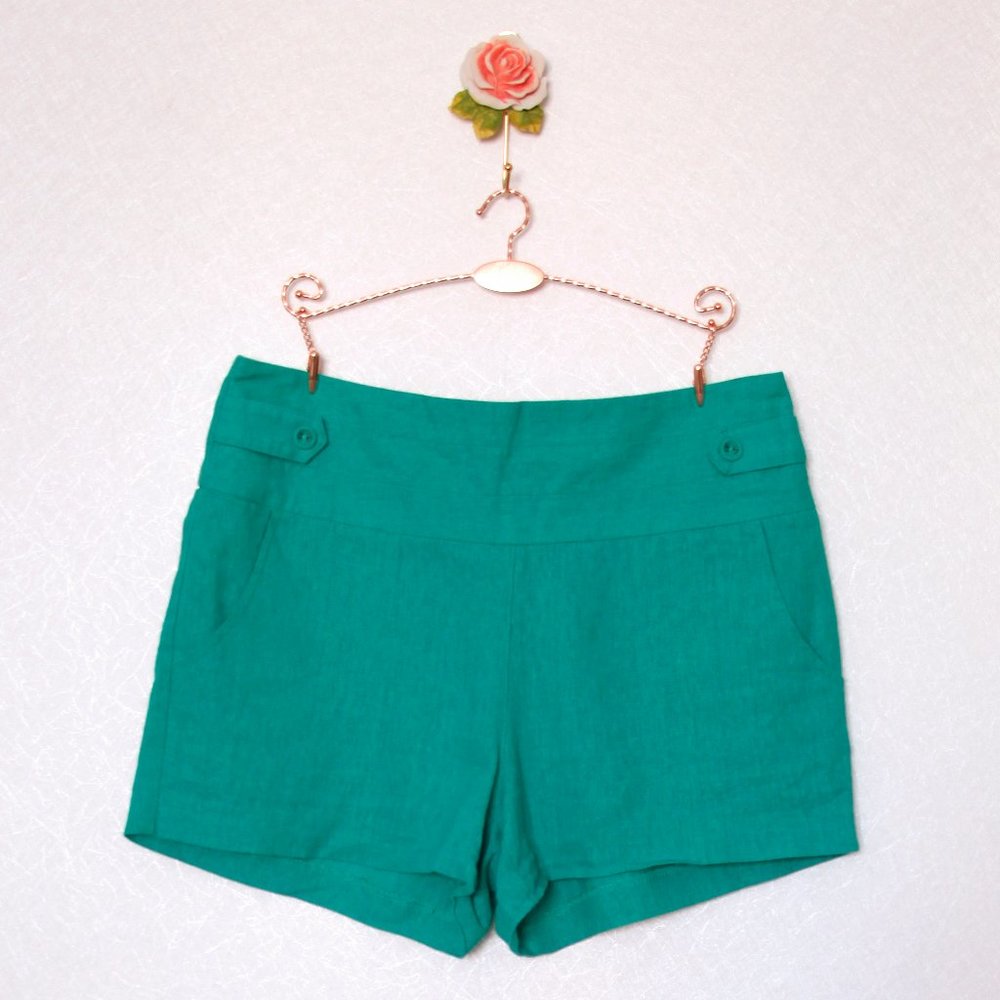 Charlotte Russe High-waist Linen Blend Shorts, 6
